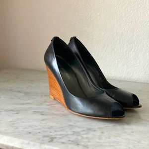 Stuart Weitzman Black Wedges Heels Size 91/2